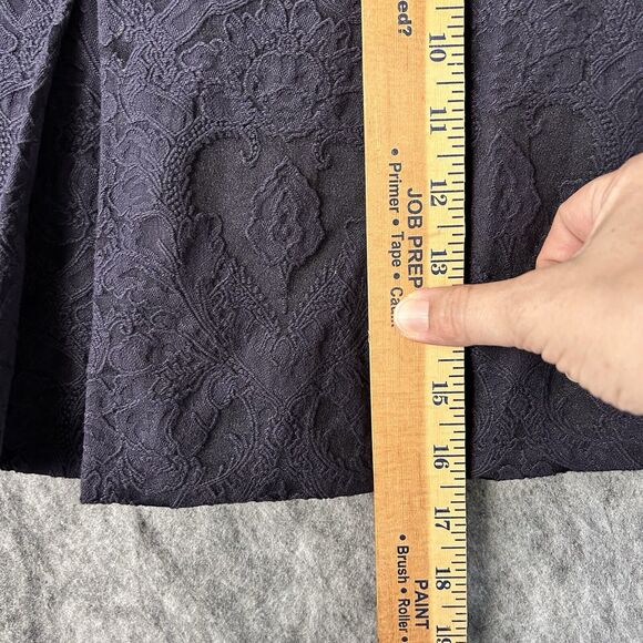 Rebecca Taylor Black Pleated Mini Skirt 8 Damask Tennis Goth Preppy Texture - Picture 5 of 9